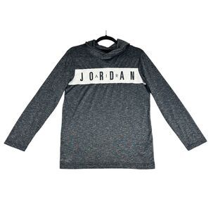 Nike Air Jordan Dri-Fit Hoodie Boys XL 13-15Y‎ Gray Graphic Long Sleeve Pullover